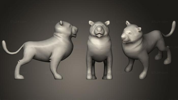 Статуэтки животных (Мультяшный Тигр Анимированный, STKJ_1815) 3D модель для ЧПУ станка